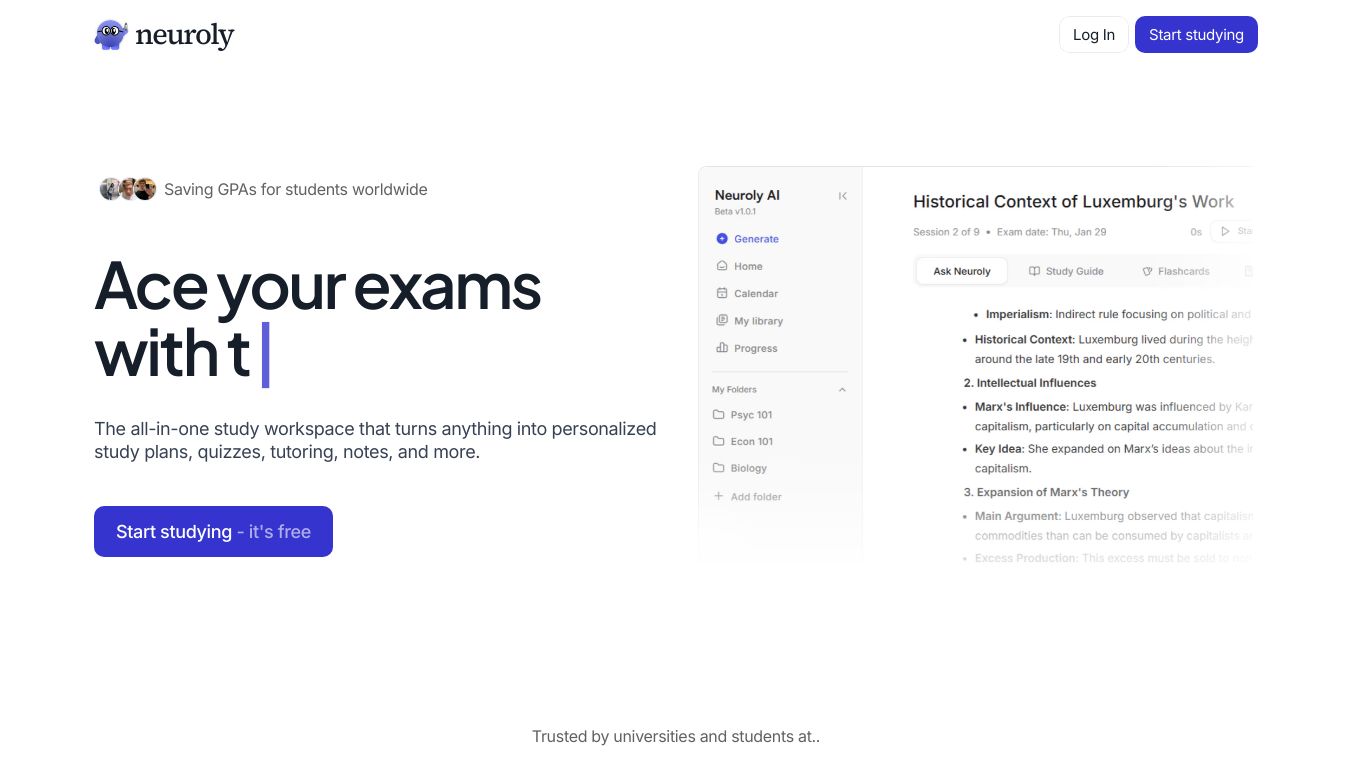 Neuroly AI Study Copilot & Planner