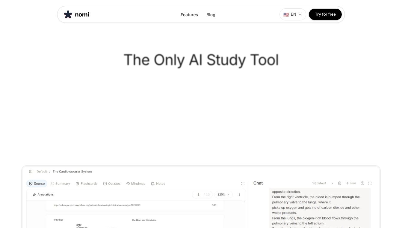 Nomi - AI Tutor and Note Taker