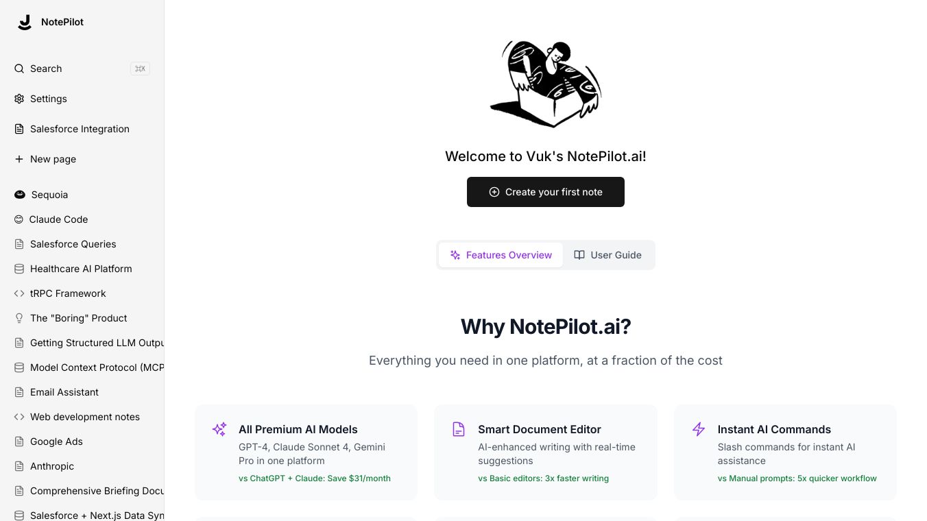 NotePilot: AI-powered notes, insights, and collaboration.