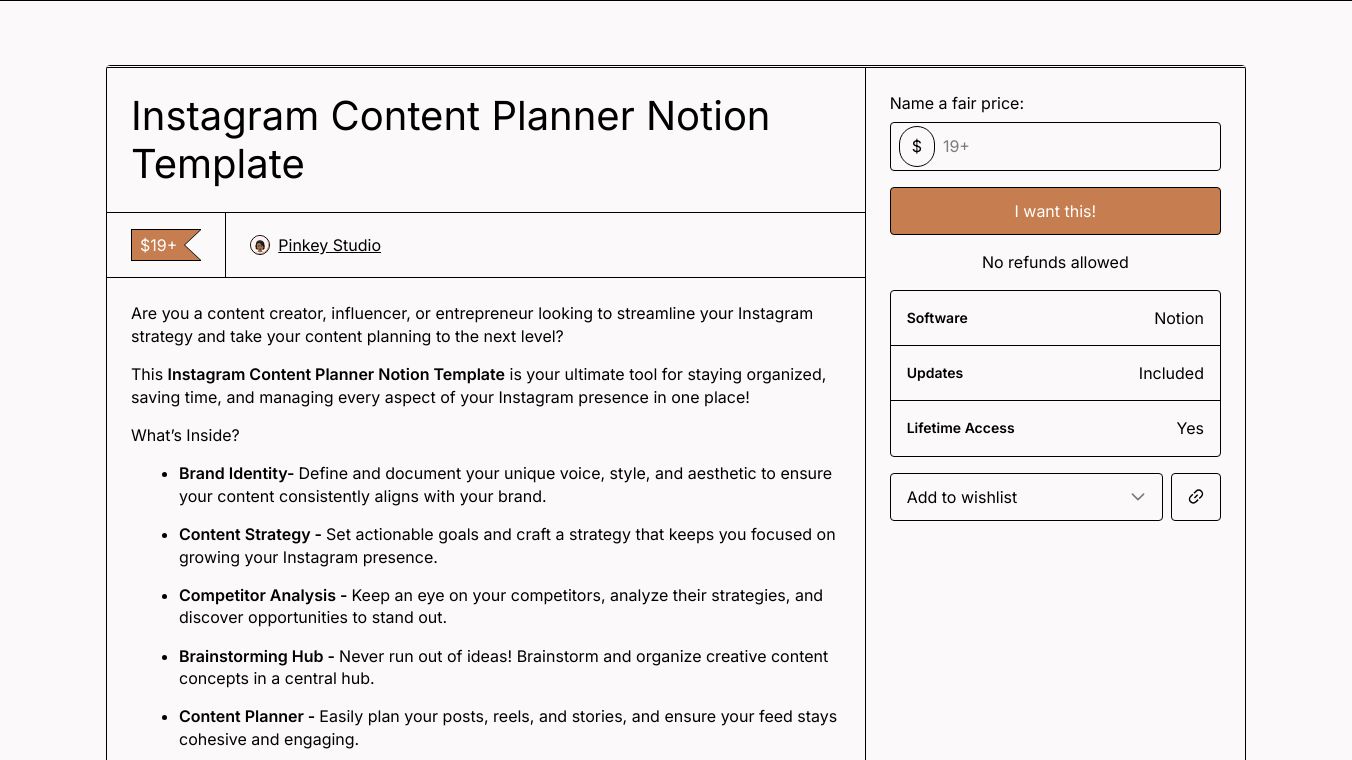 Notion Instagram Content Planner