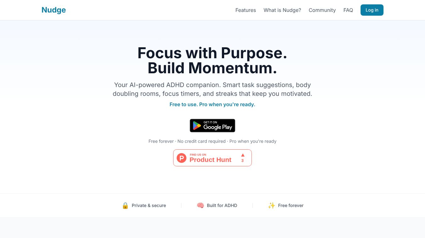 Nudge – ADHD Planner & Focus