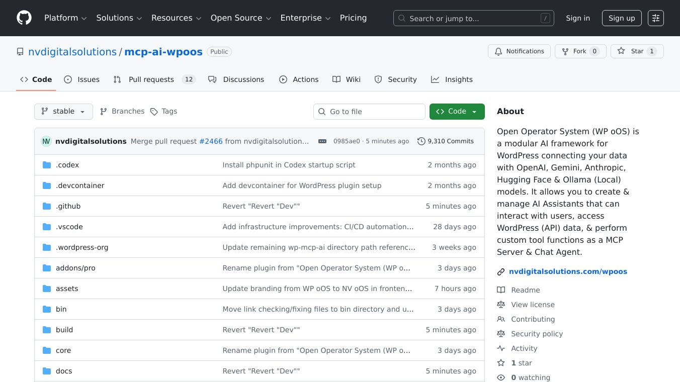 NV Open Operator System (NV oOS)