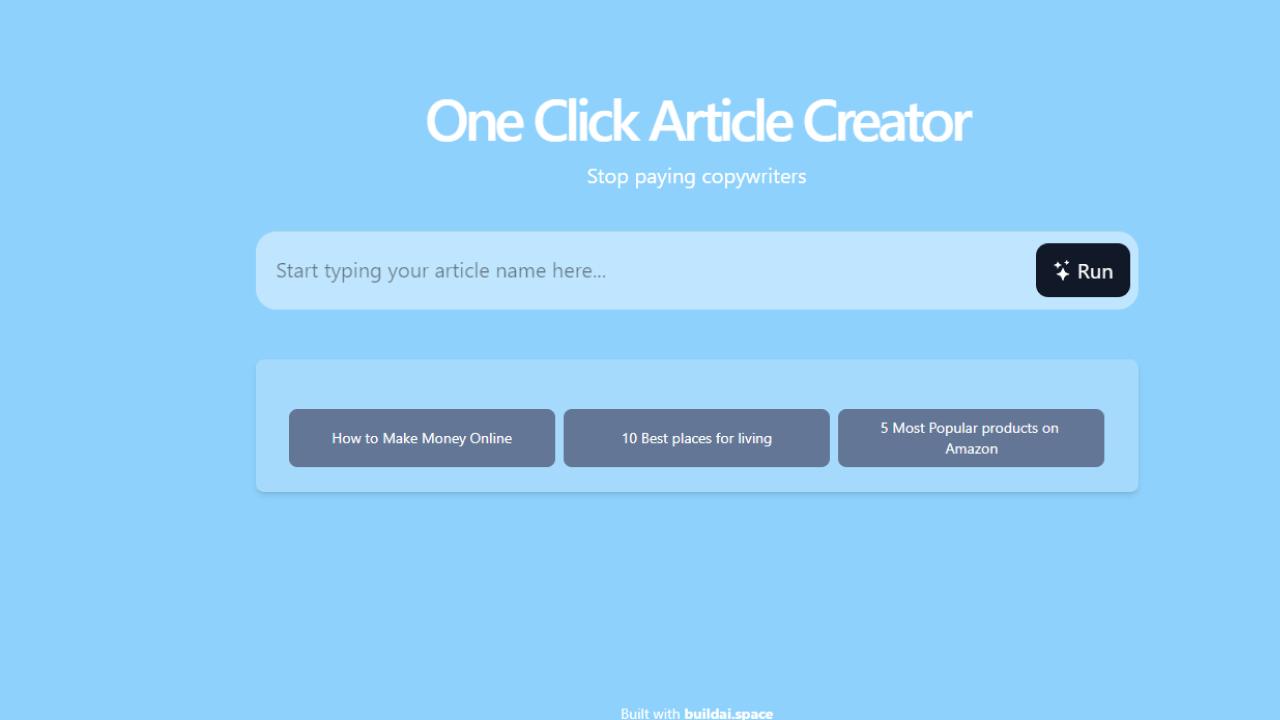 One Click Article Creator