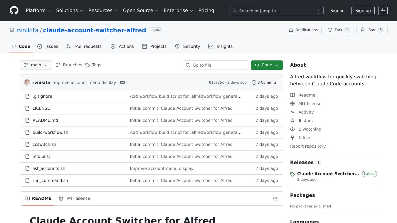 One-Click Claude Code Account Switching
