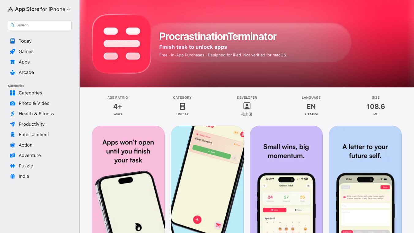 OneThing — ProcrastinationTerminator