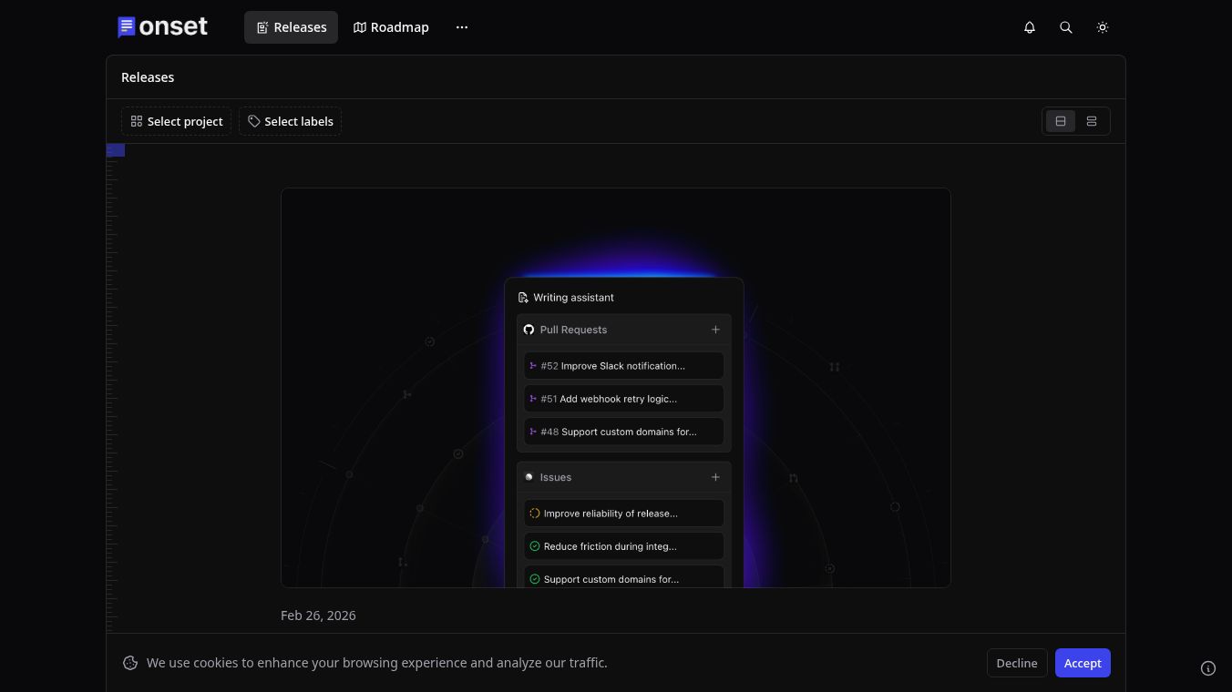 Onset - AI that writes release notes
