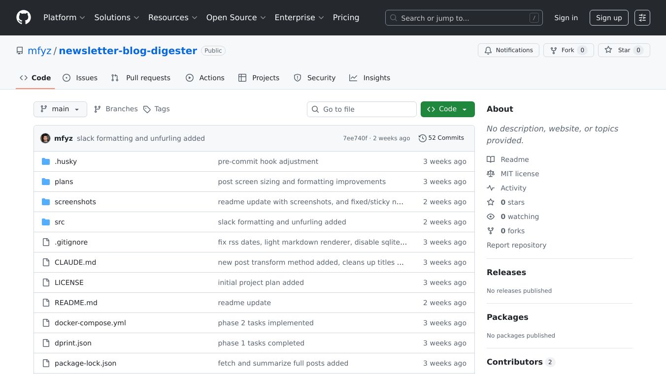 Open source newsletter digester