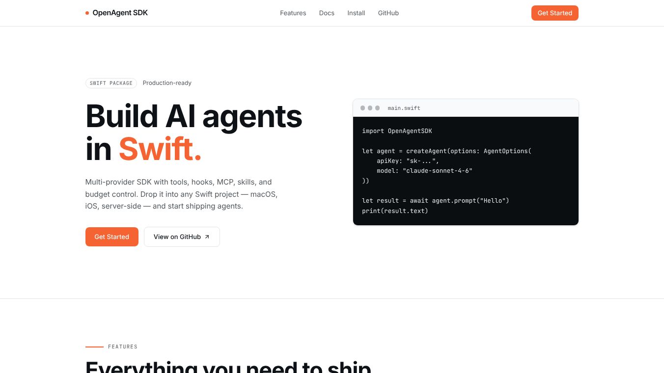 OpenAgent SDK for Swift
