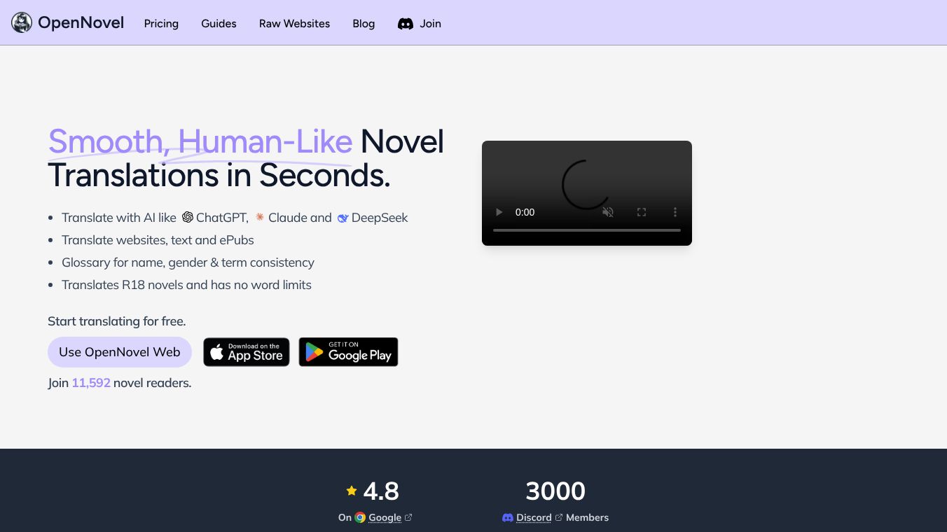 OpenNovel - AI Novel Translator
