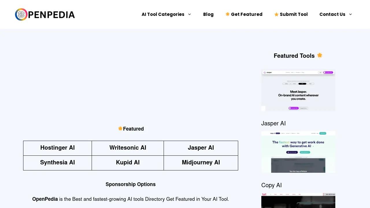 OpenPedia Featured AI Tool