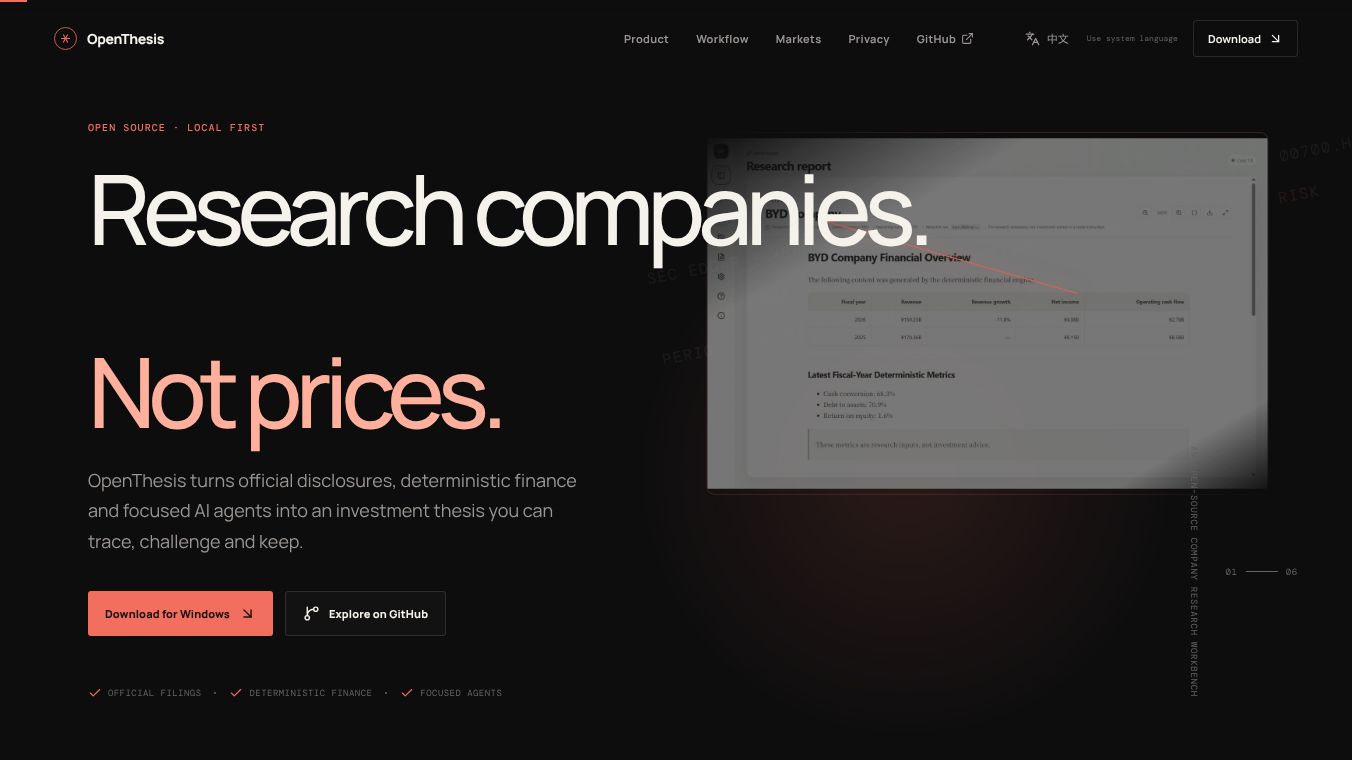 OpenThesis — AI Company Research