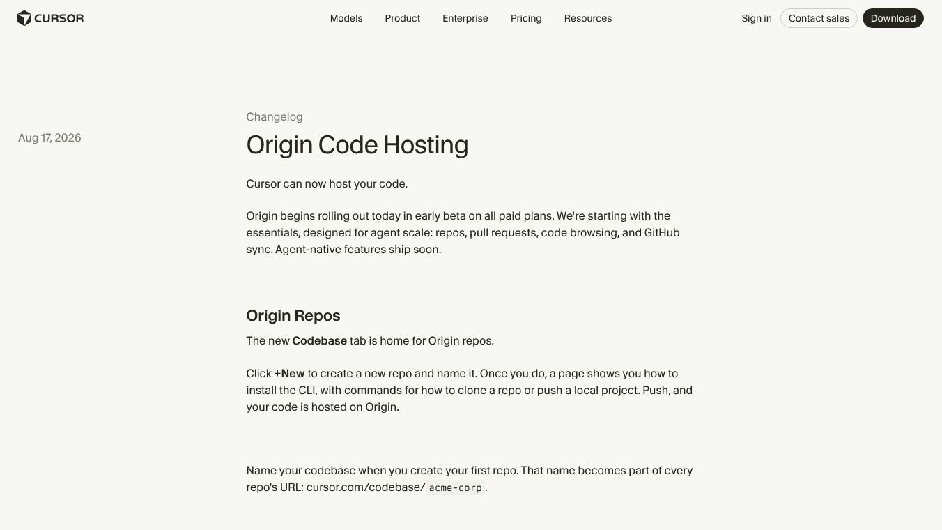 Origin by Cursor