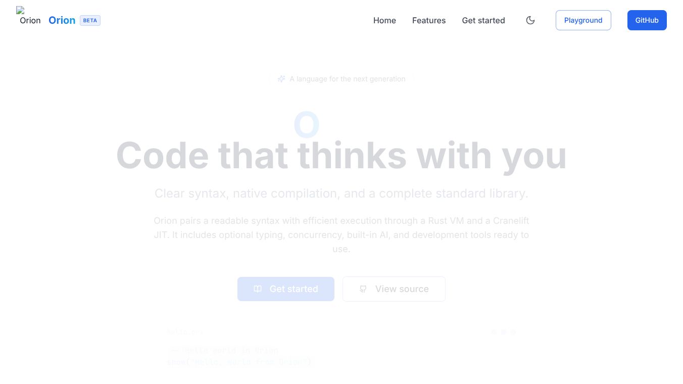 Orion Language