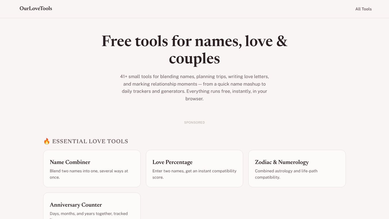 OurLoveTools: 41+ Free Tools for Couples
