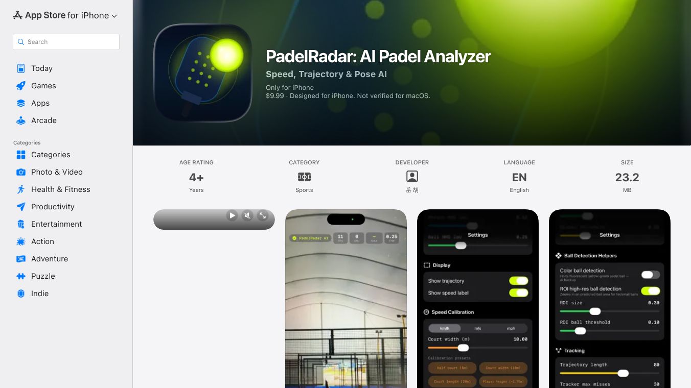 PadelRadar: A Real Time Sports Tracker