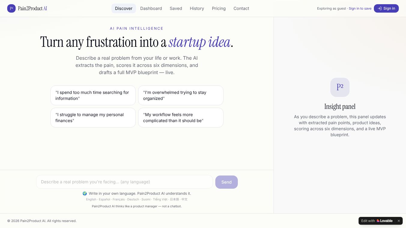 Pain2Product AI