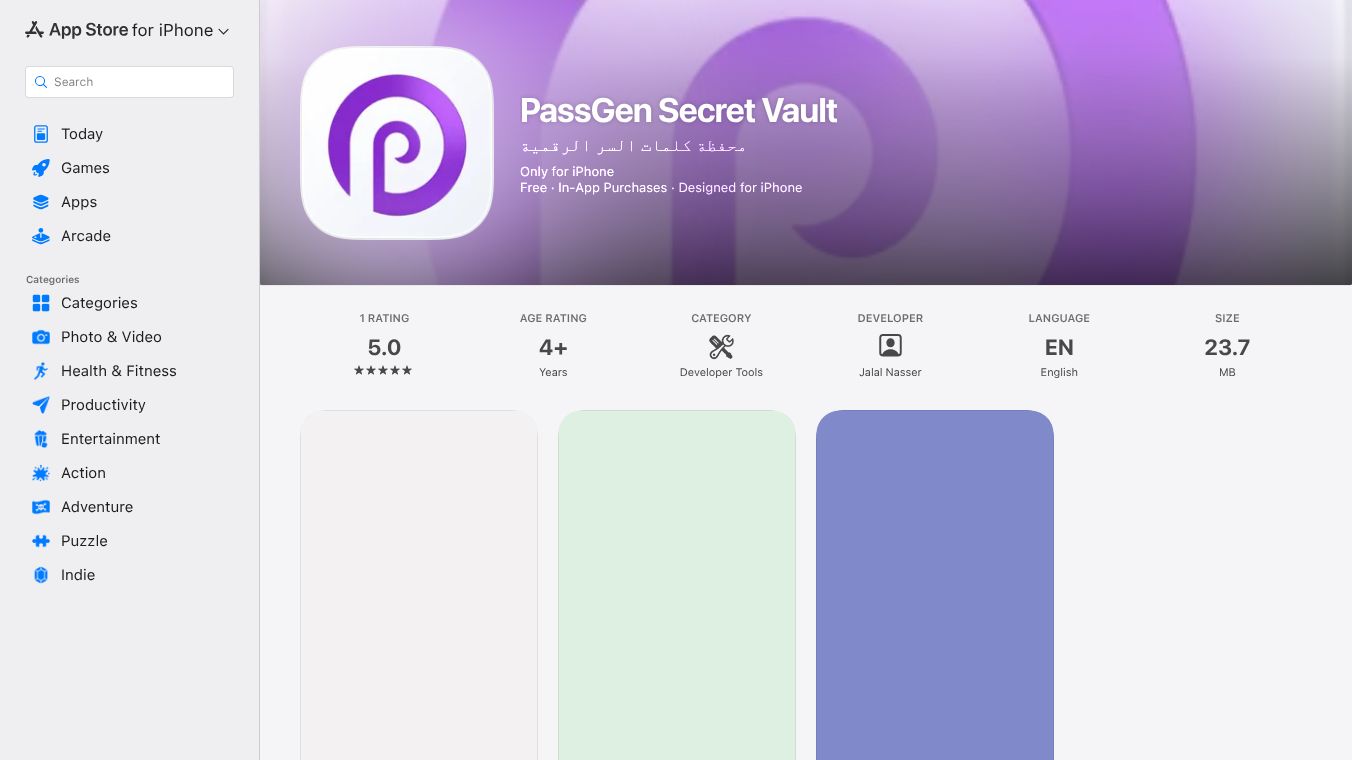 PassGen Secret Vault IOS