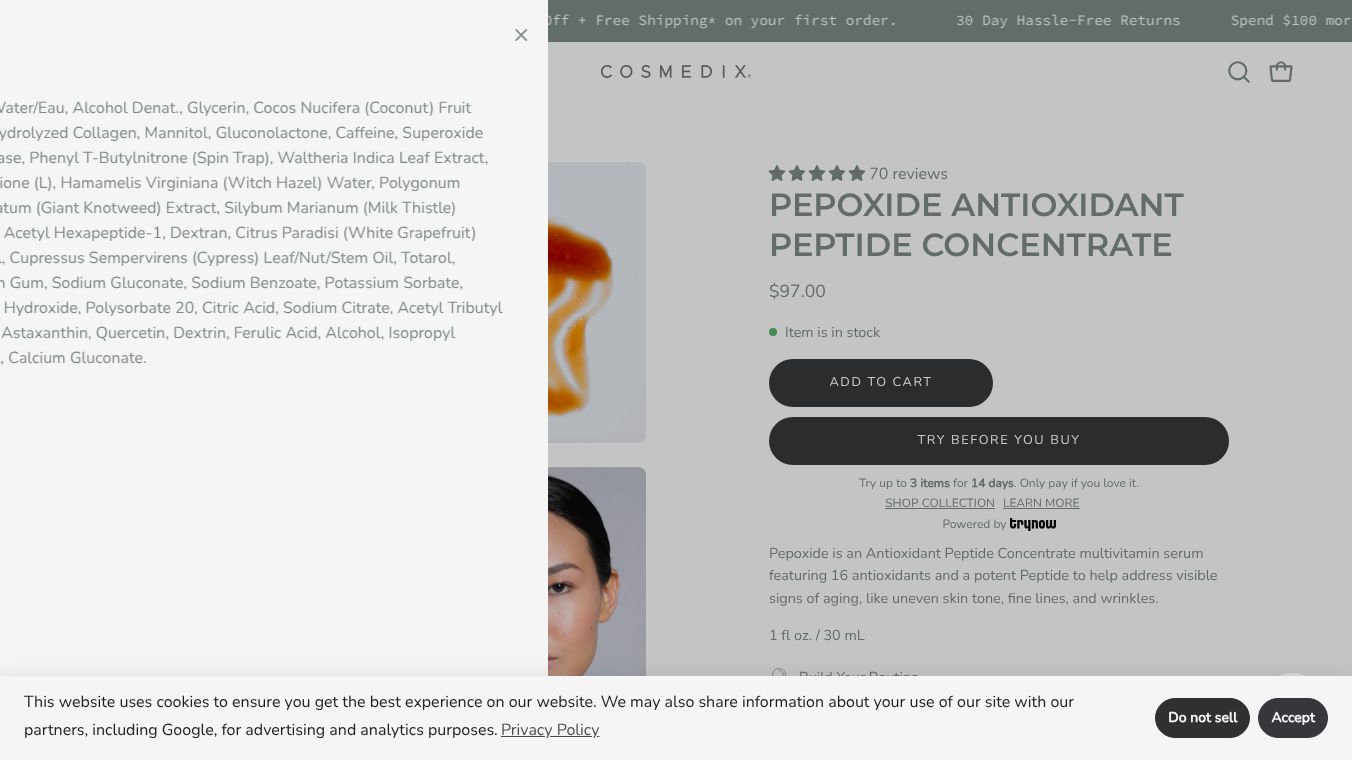 Pepoxide Antioxidant Peptide Concentrate