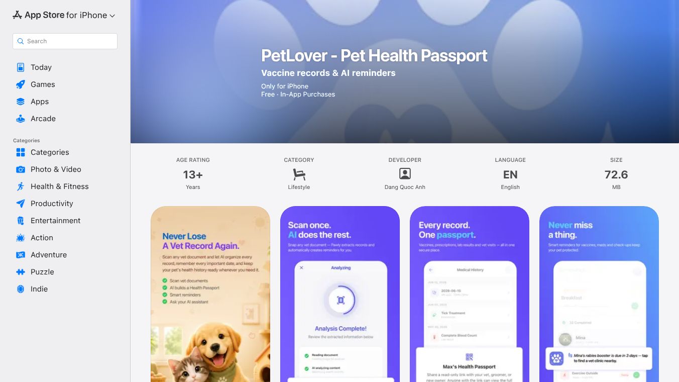 PetLover - Pet Health Passport