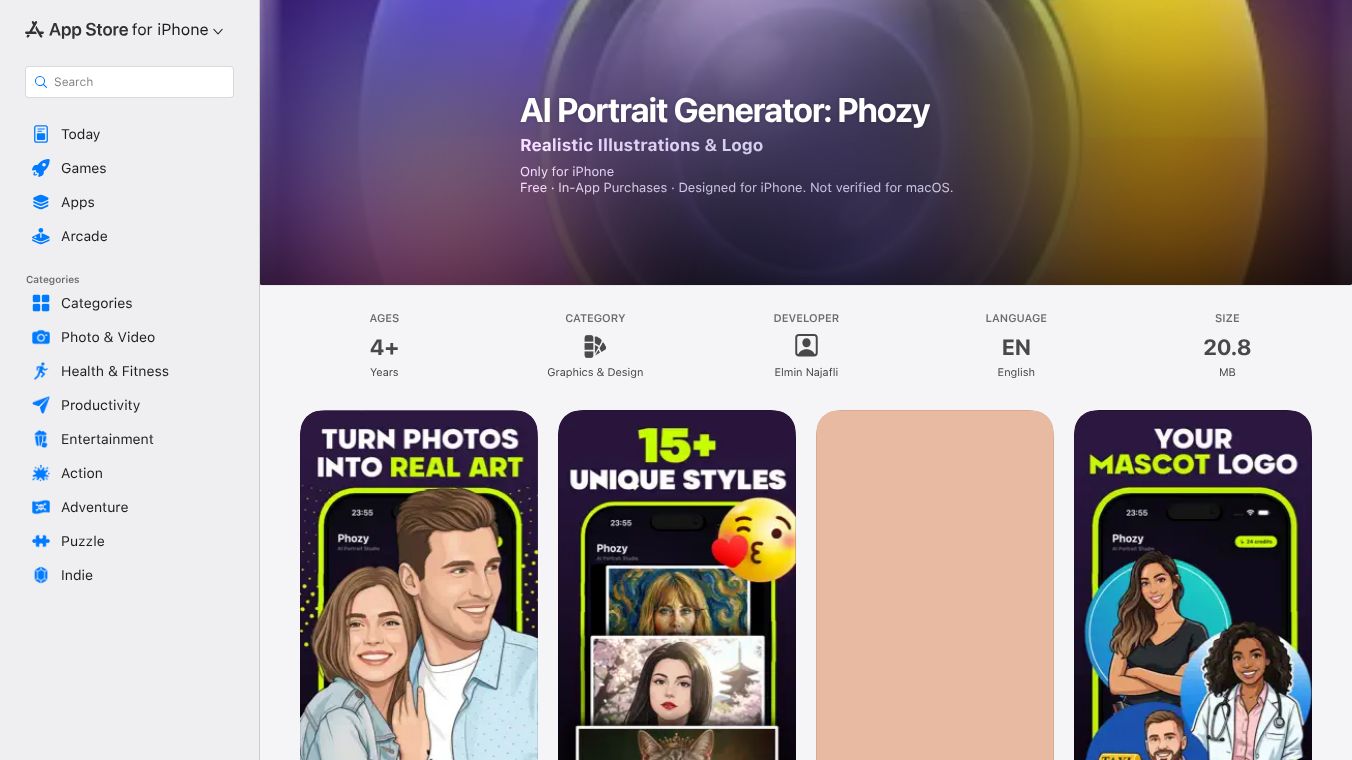 Phozy: AI Portrait Generator