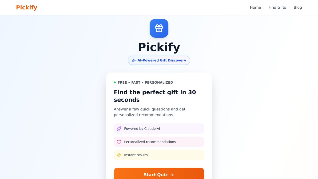 Pickify - AI Gift Finder