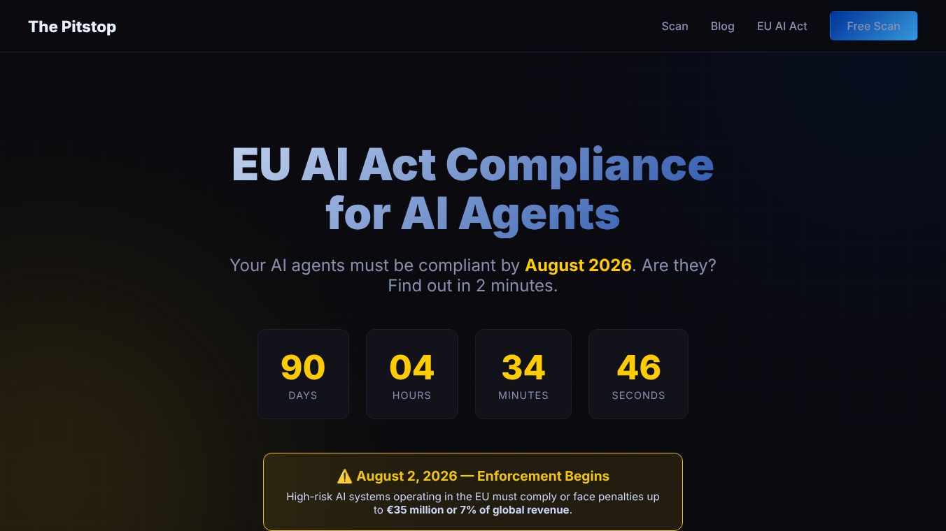 Pitstop EU AI Act Compliance Scanner
