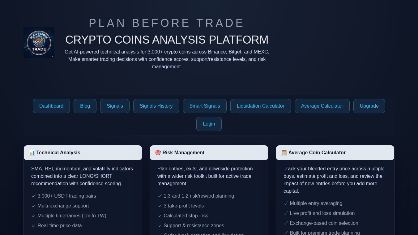 Plan Before Trade