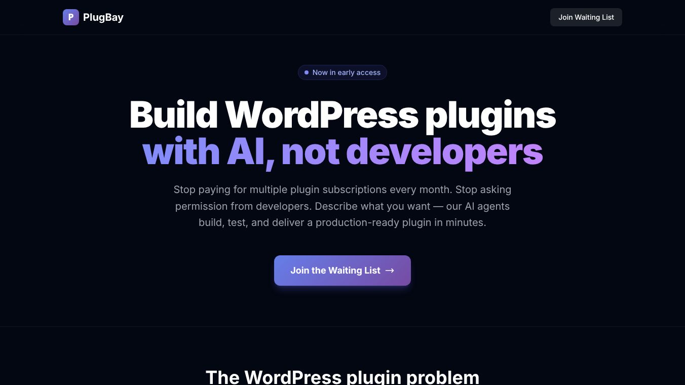 PlugBay: AI WordPress Plugin Builder