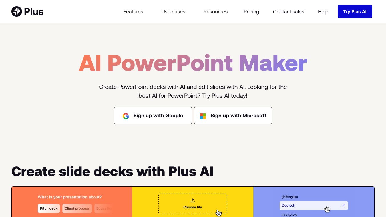 Plus AI for PowerPoint