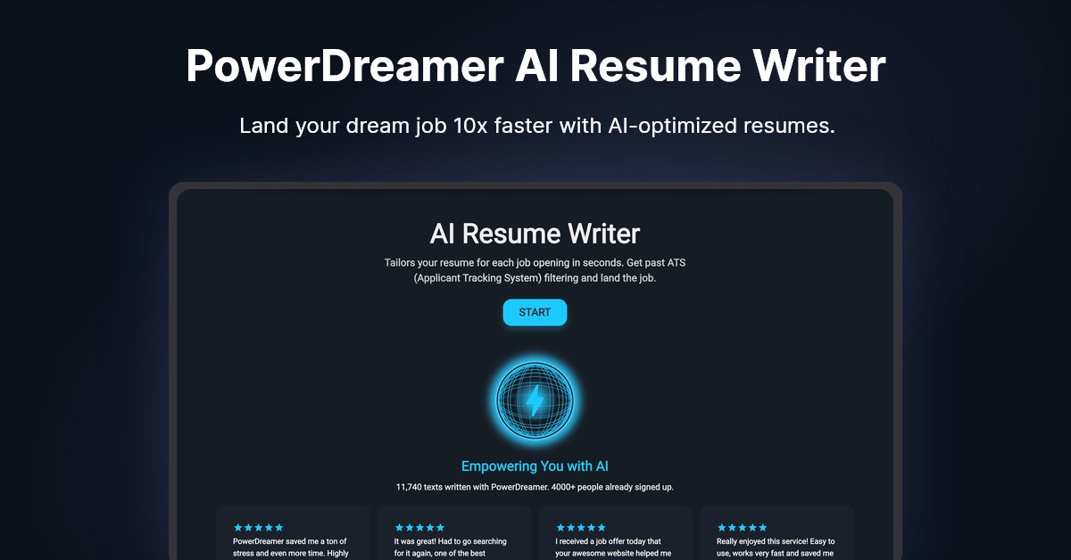 PowerDreamer AI Resume Writer