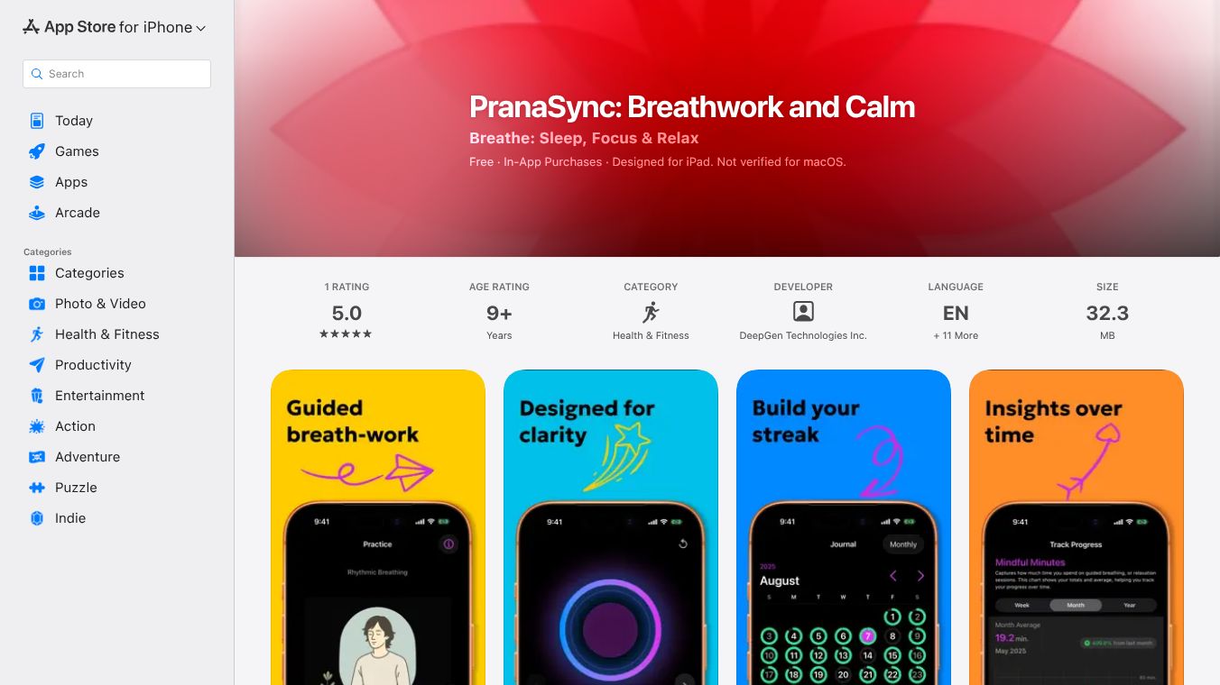 PranaSync: Breathwork and Calm