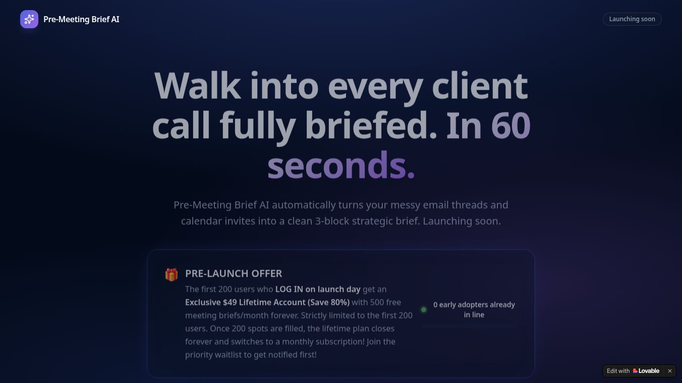 Pre-Meeting BriefPulse AI