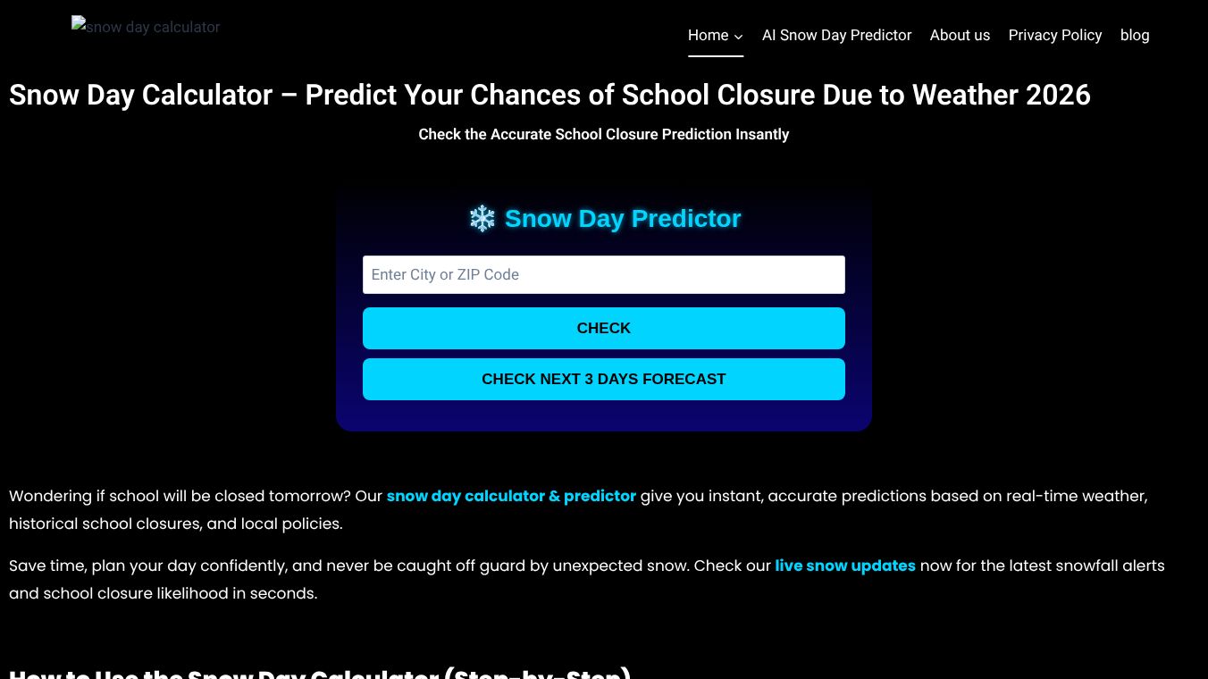 Predict snow day