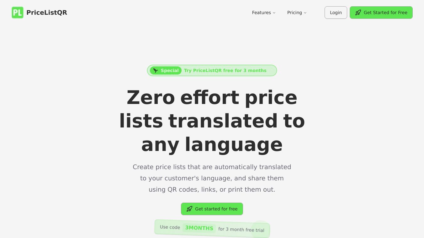 PricelistQR