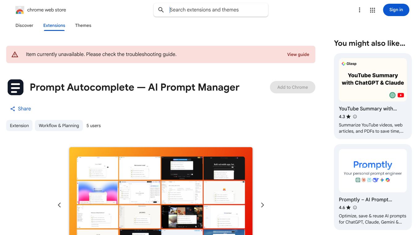 Prompt Autocomplete for ChatGPT, Claude