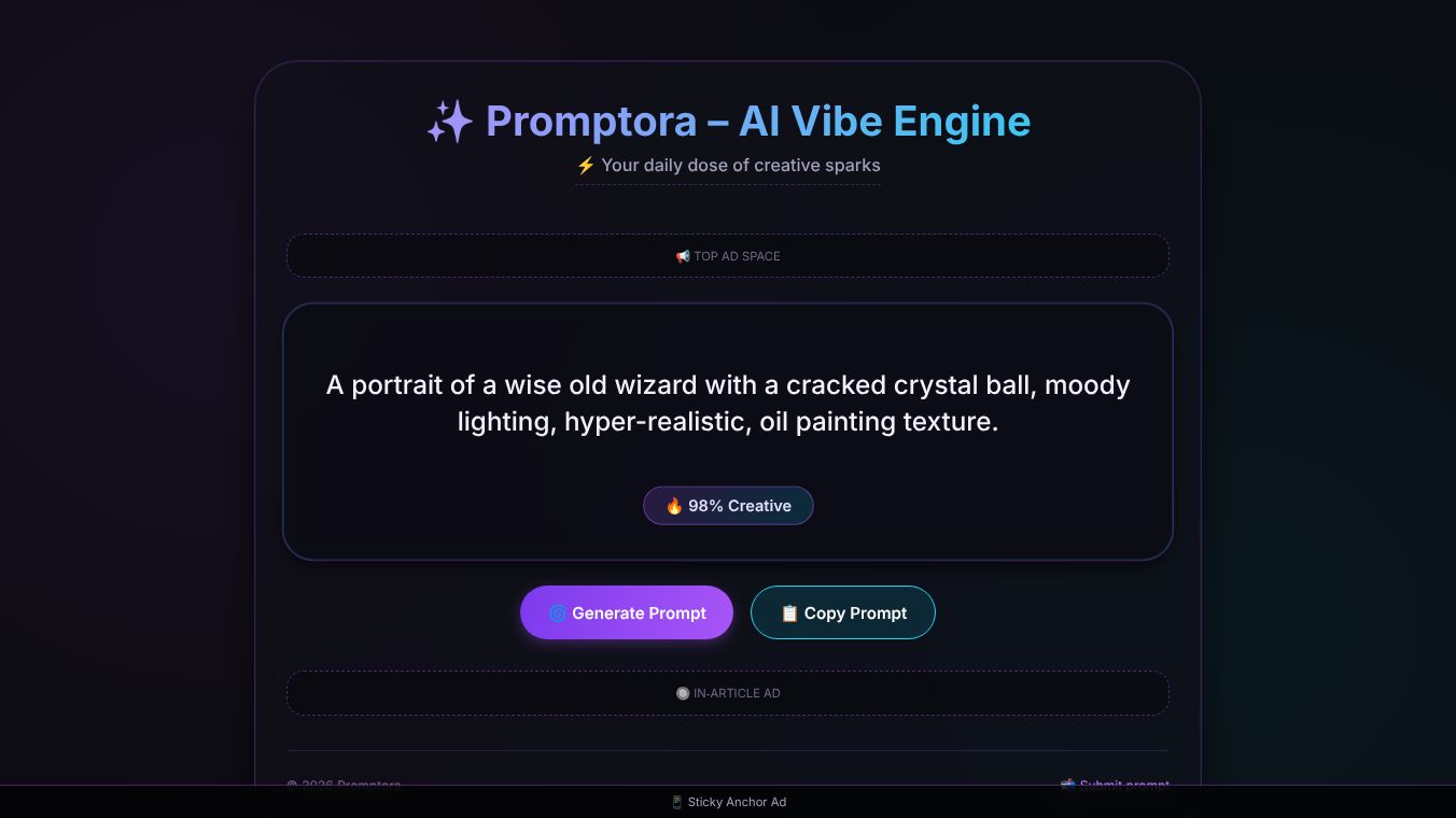 Promptora AI Vibe Engine