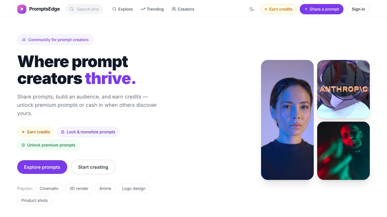 PromptsEdge — Where words become worlds