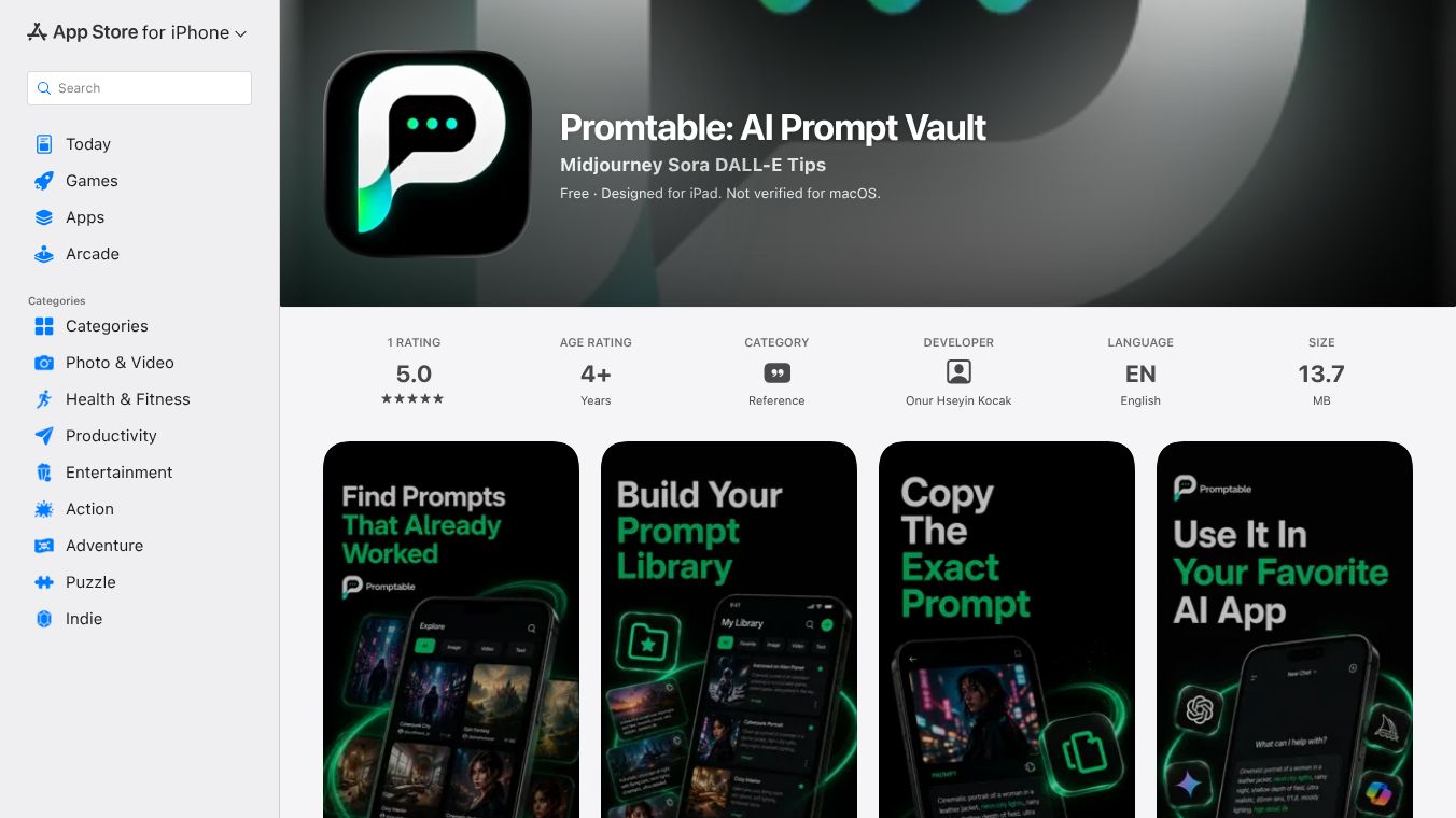 Promtable - AI Promt Community