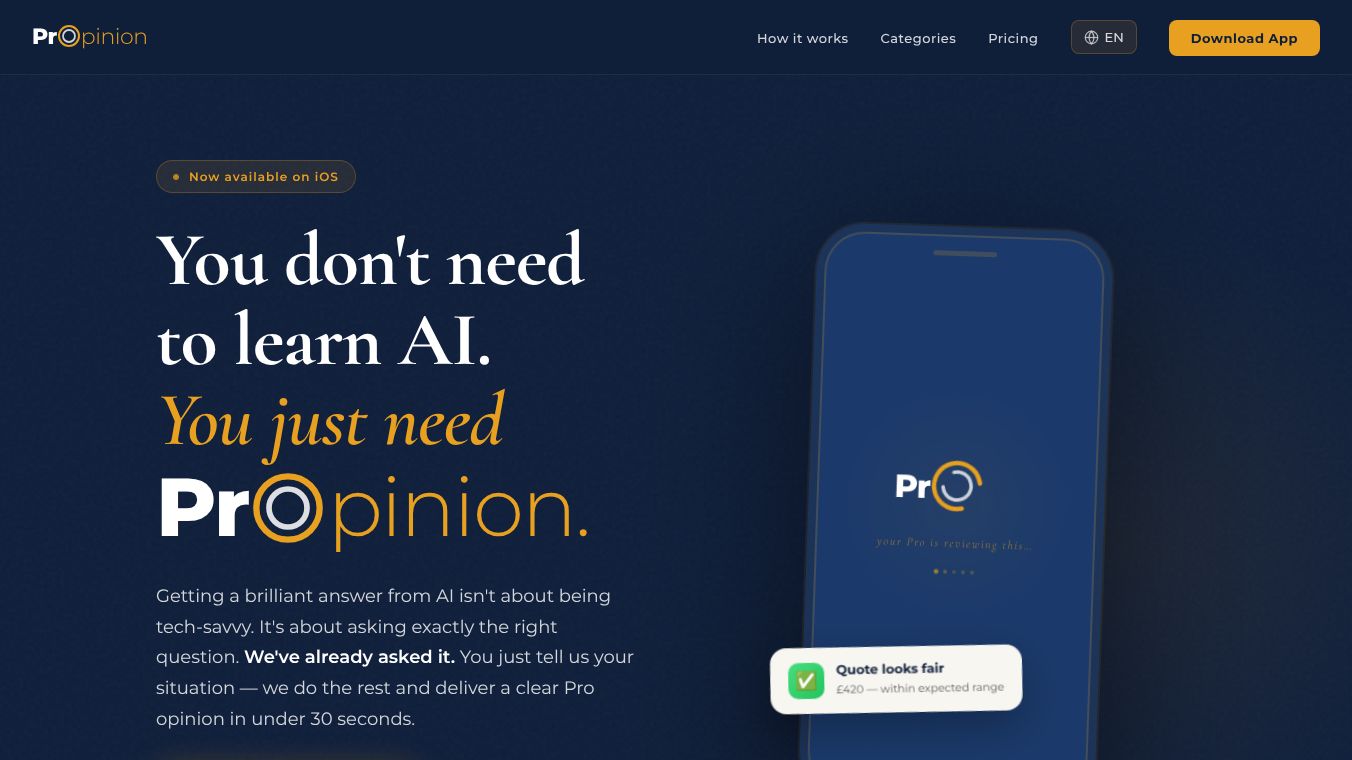 PrOpinion — Ask a Pro.Trust the Opinion.