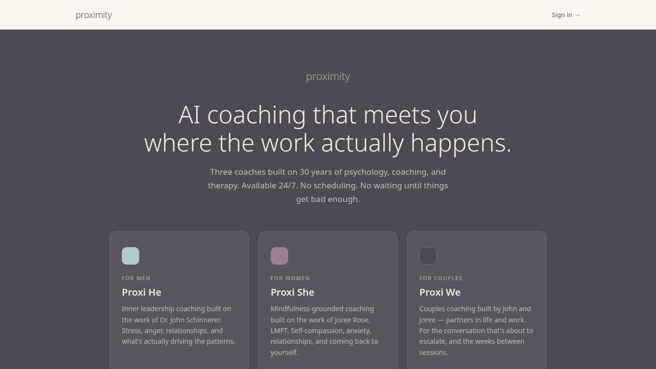 Proximity AI Coach - Men, Women, Couples