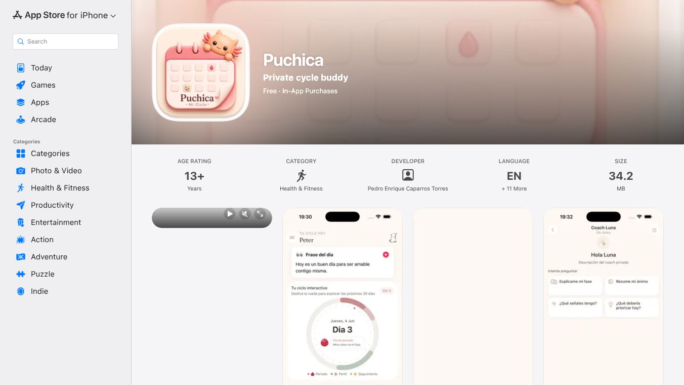 Puchica - period tracker private app