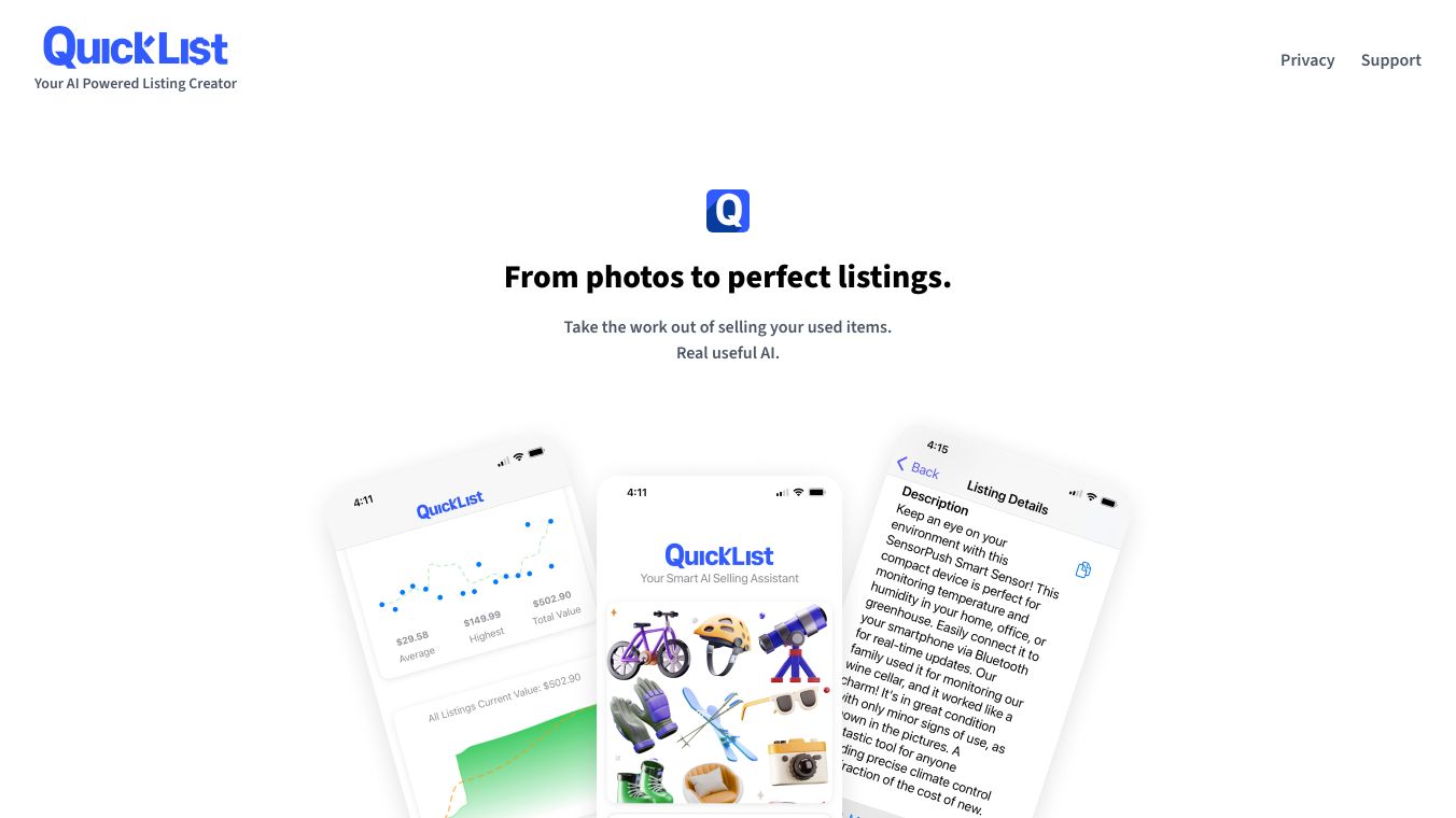 QuickList AI Listing Creator