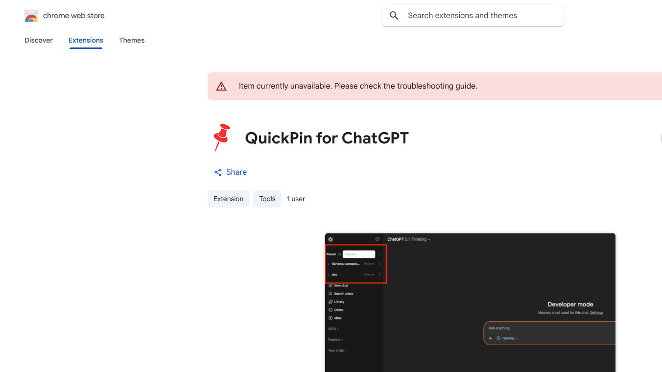 Quickpin for chatgpt