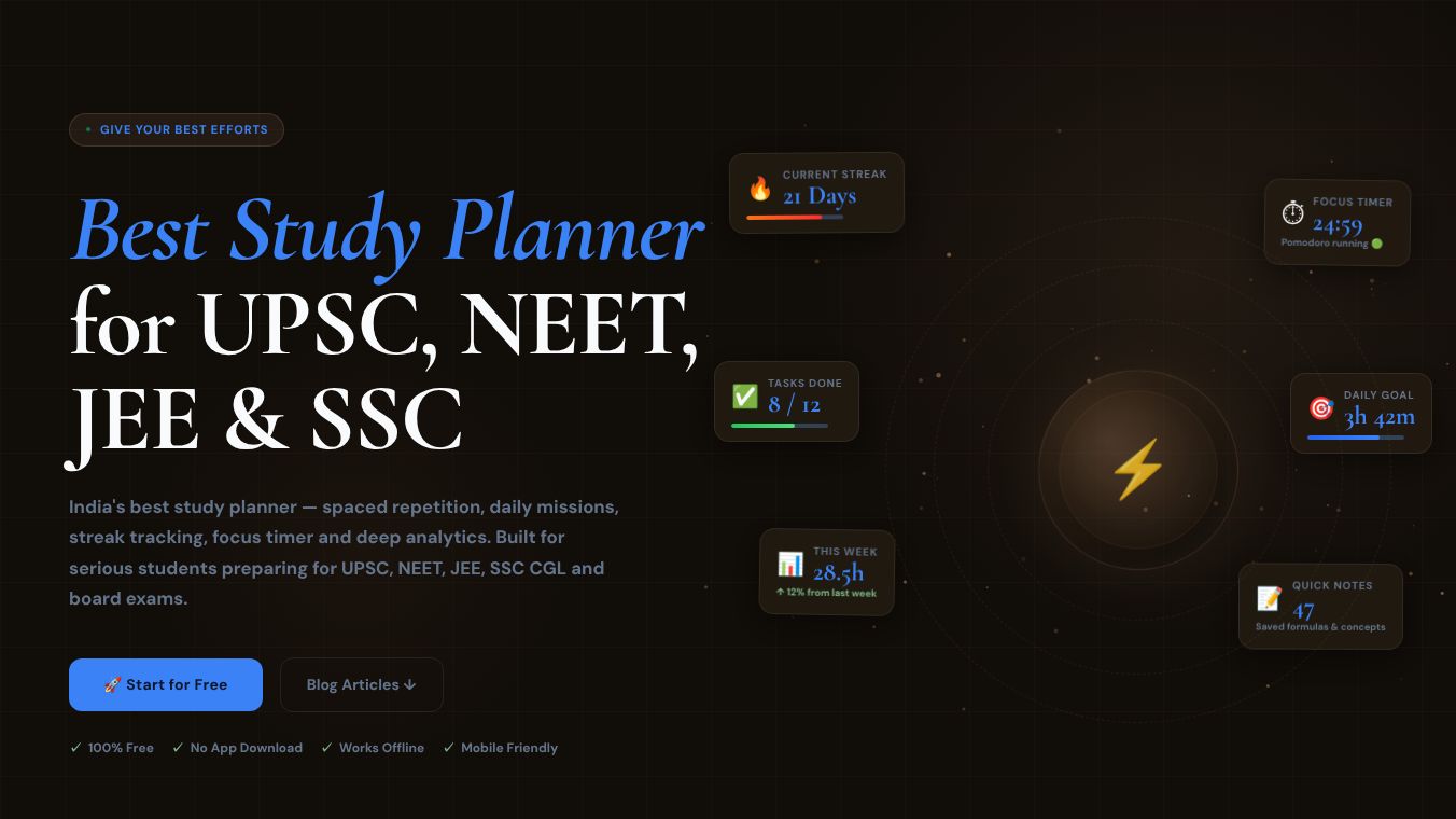 QuickStudy study planner