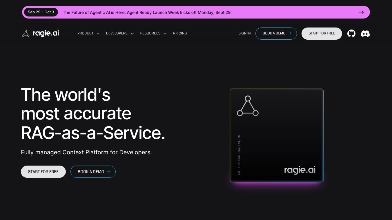 Ragie: Agent-Ready RAG-as-a-Service