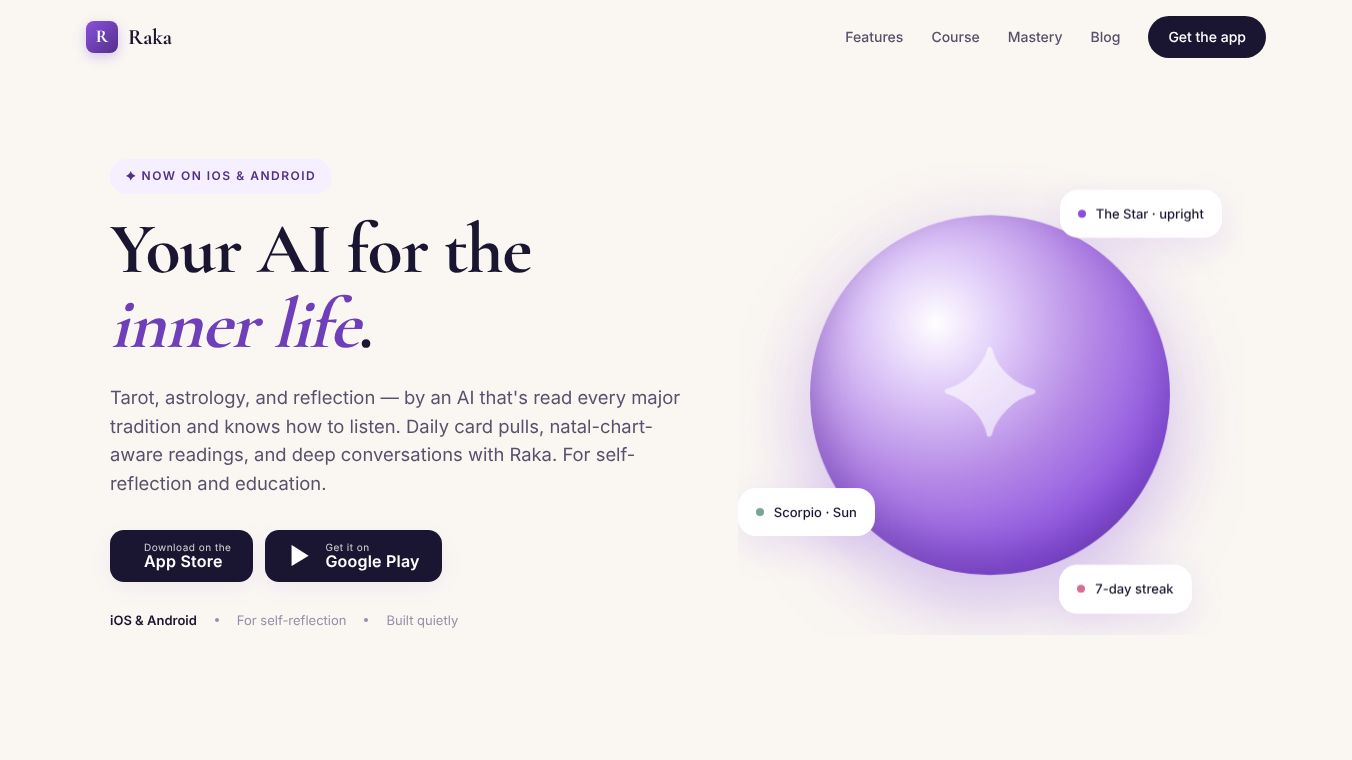 Raka AI tarot and Horoscope