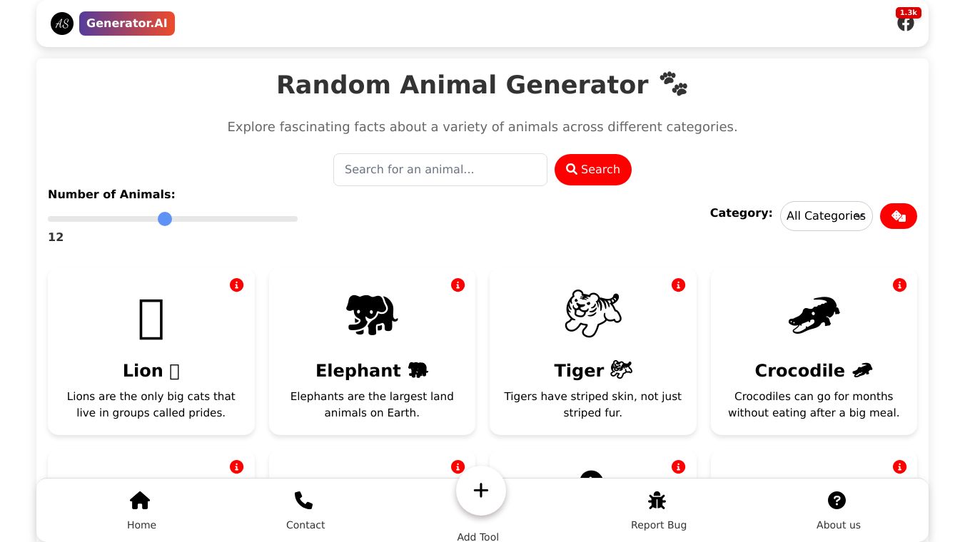 Random Animal Generator 🐾