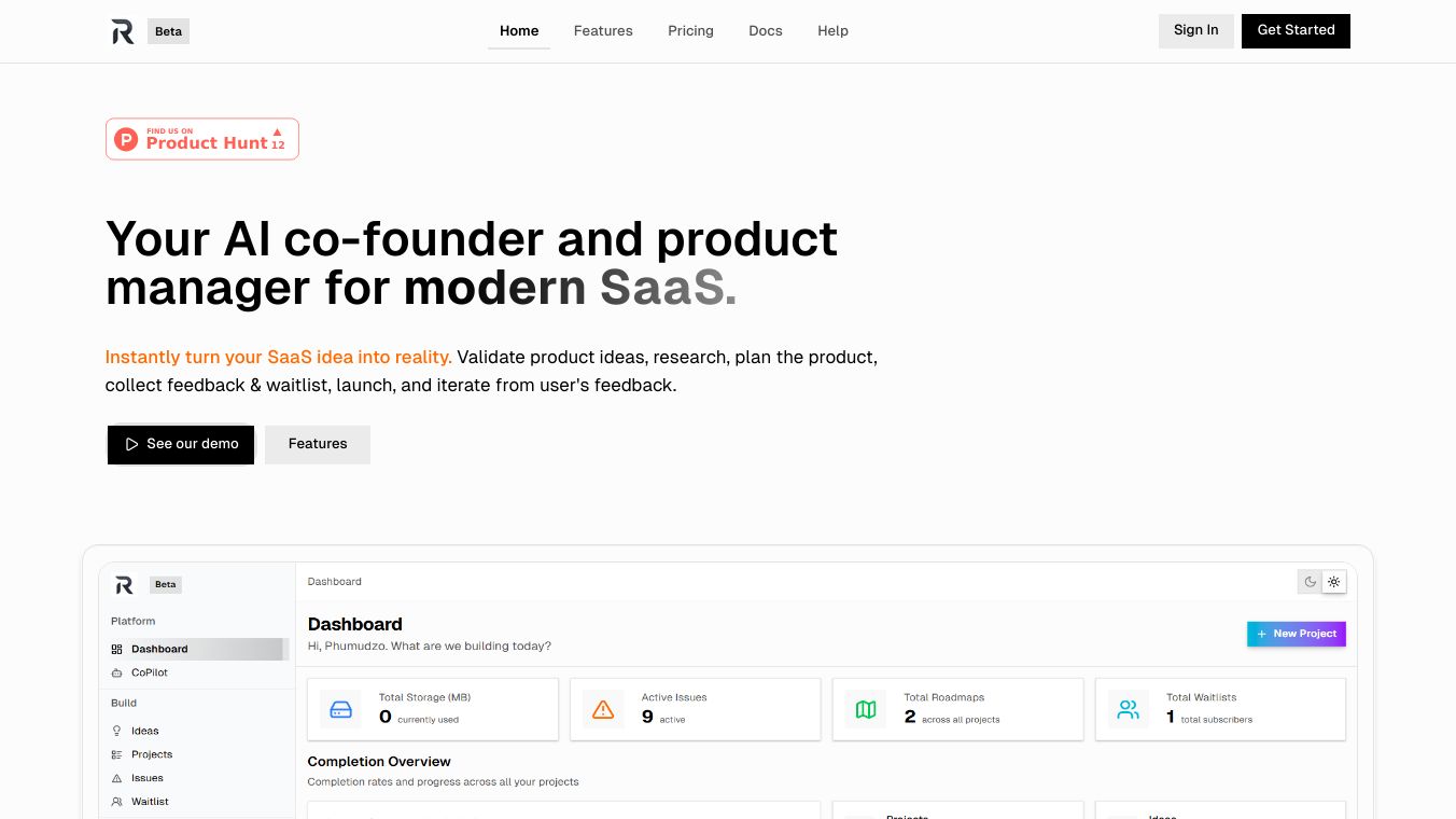 RayAI - Your AI modern co-founder.