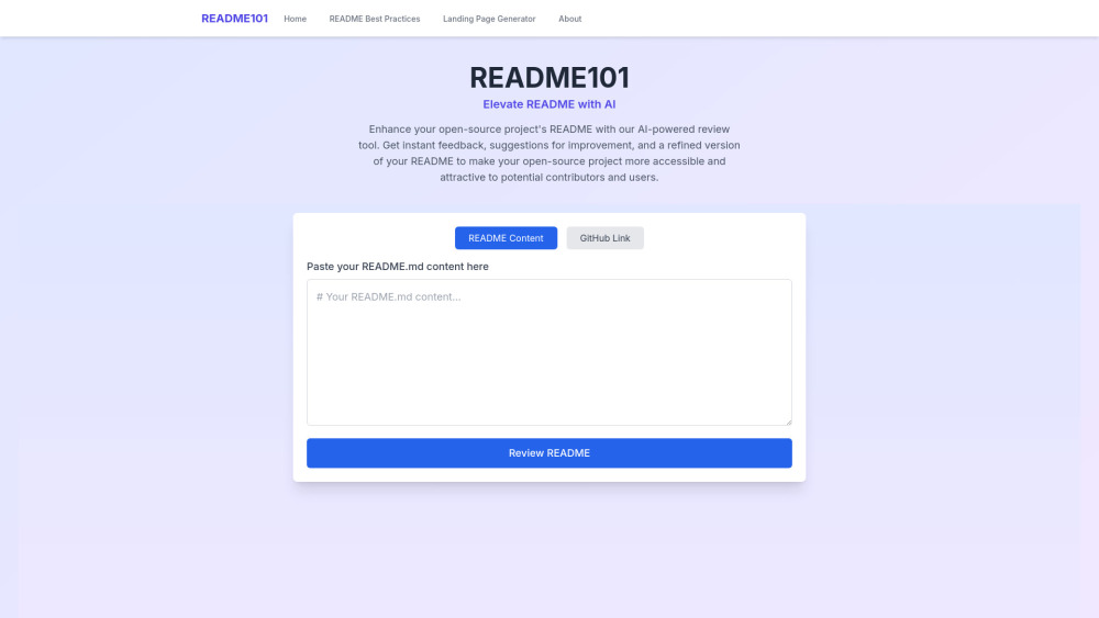 README101 - Elevate README with AI