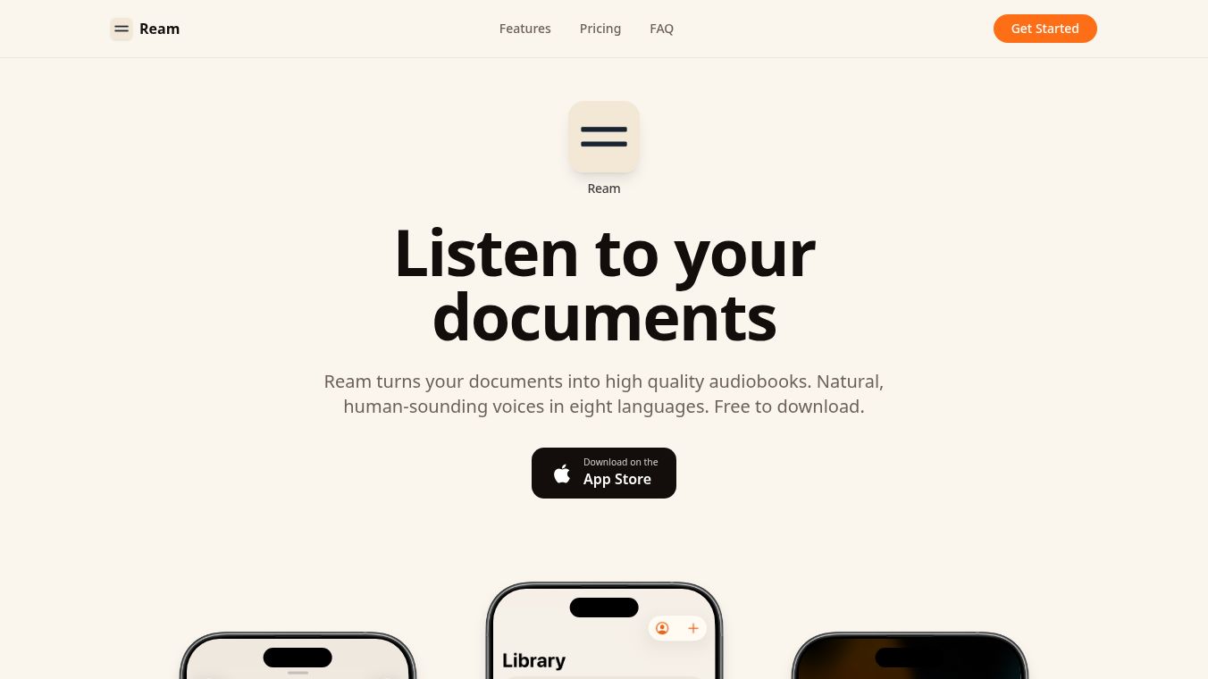 Ream: AI text to speech